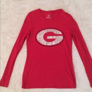 Long sleeved, gemstoned UGA tee